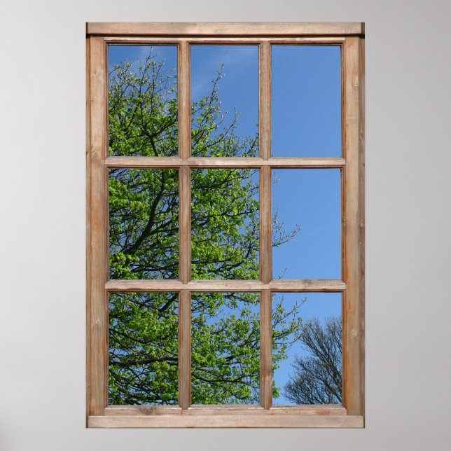 Leafy Tree View from a Window Poster (Front)