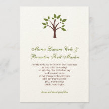 Leafy Tree Wedding Invitation
