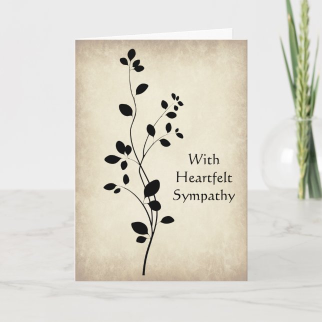 Leafy Vine Design Sympathy Card (Front)