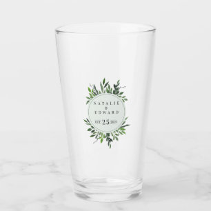 leafy watercolor geometric green elegant glass