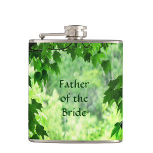 Leafy Wedding Father of the Bride Hip Flask