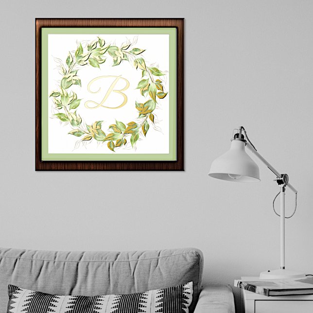 Leafy Wreath with Monogram Foil Prints (Creator Uploaded)