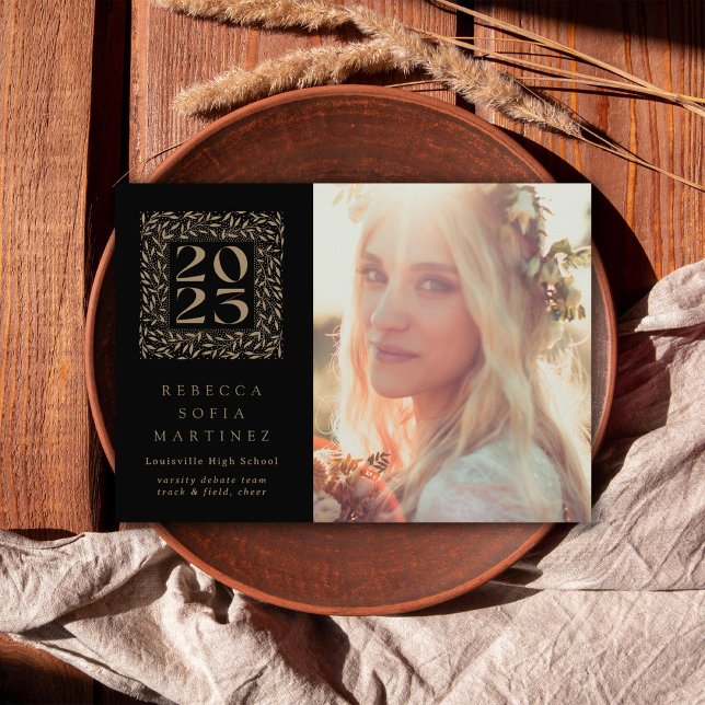 Leafy Year Photo Graduation Invitation (Creator Uploaded)