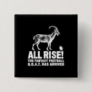 League Champion Fantasy Football Goat Gift 2 Inch Square Button