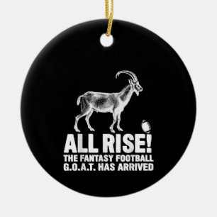 League Champion Fantasy Football Goat Gift Ceramic Ornament