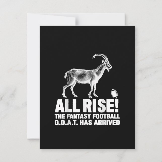 League Champion Fantasy Football Goat Gift Invitation (Front)