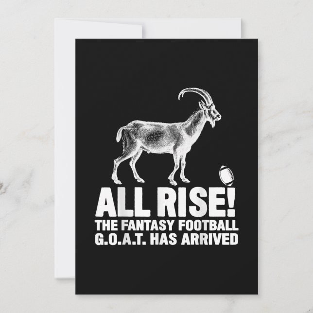 League Champion Fantasy Football Goat Gift Invitation (Front)