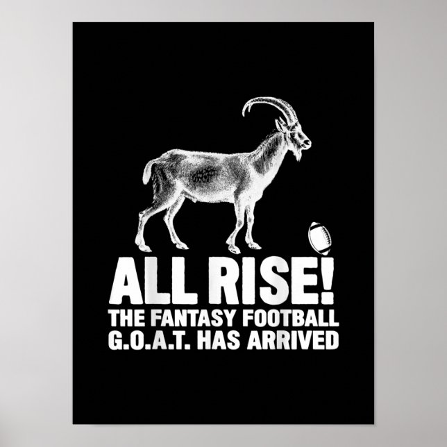 League Champion Fantasy Football Goat Gift Poster (Front)