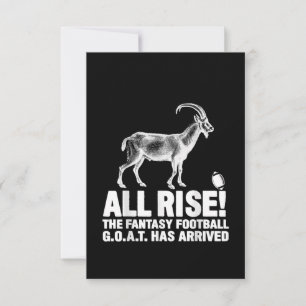 League Champion Fantasy Football Goat Gift Thank You Card