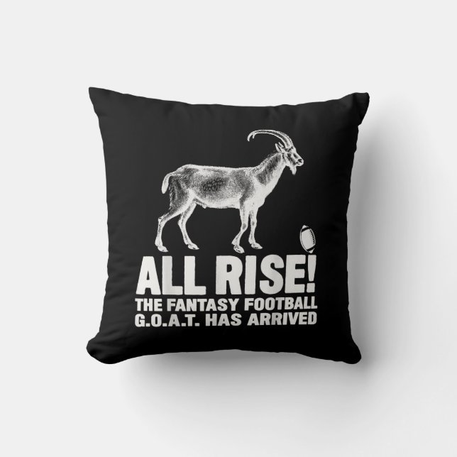 League Champion Fantasy Football Goat Gift Throw Pillow (Front)