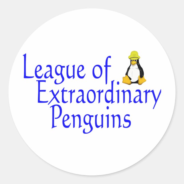League of Extraordinary Penguins 4 Classic Round Sticker (Front)