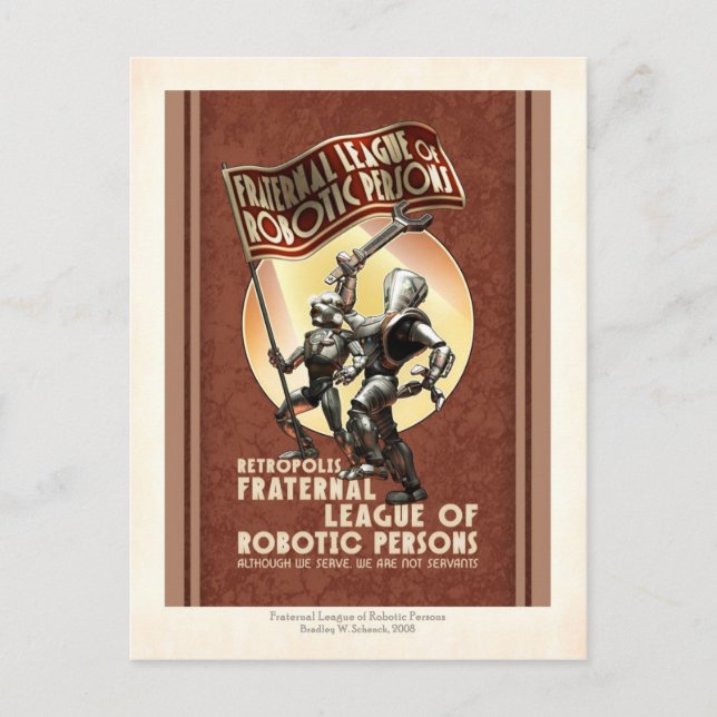 League of Robotic Persons Postcard (Front)