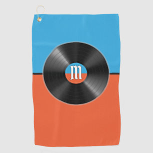 League Scramble Retro Vinyl Record Initial Golf Towel