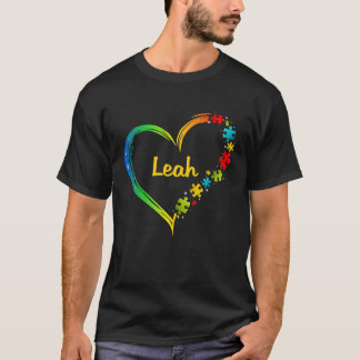 Leah autism awareness heart puzzle idea 2020 T-Shirt