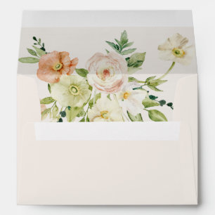 LEAH Cute Watercolor Light Pastel Spring Floral Envelope
