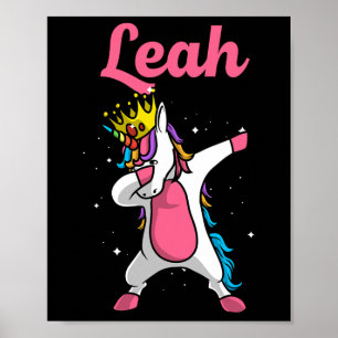 Leah Gift Name Personalized Birthday Dabbing Unico Poster