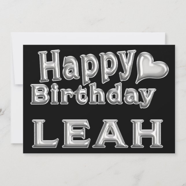 Leah Joyeux Anniversaire Carte Carte de vœux avec  (Devant)