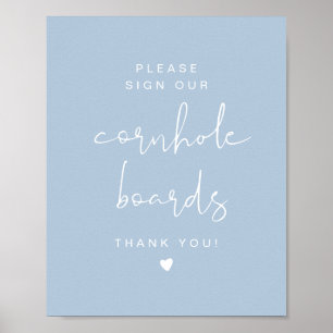 LEAH Pastel Blue Cornhole Guestbook Wedding Sign