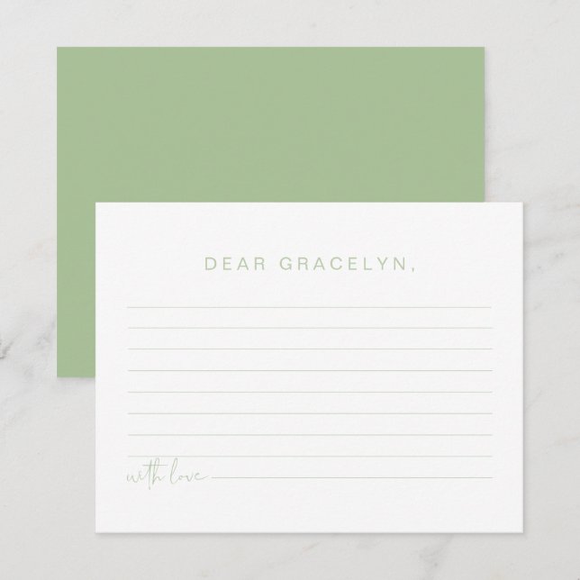 LEAH Pastel Children's Time Capsule Enclosure Card (Front/Back)
