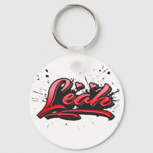 Leah red Heart Graffiti Schlüsselanhänger Keychain