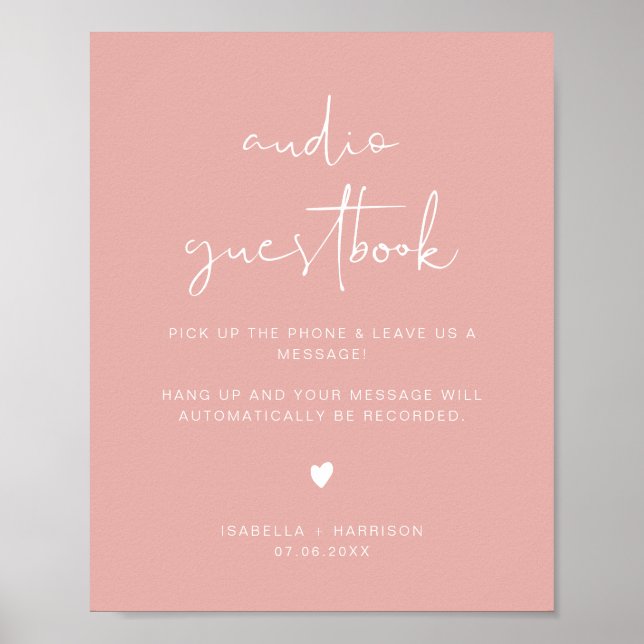 LEAH Vibrant Pastel Audio Guestbook Wedding Sign  (Front)