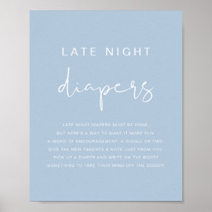 LEAH Vibrant Pastel Blue Late Night Diapers Game  Poster