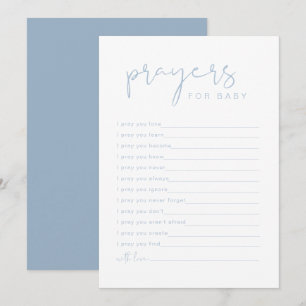 LEAH Vibrant Pastel Blue Prières pour la carte béb