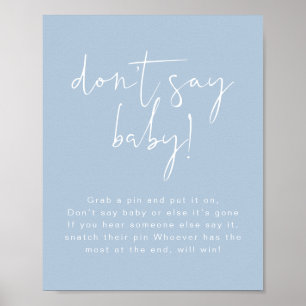 LEAH Vibrant Pastel Dusty Blue Don't Say Baby Sign