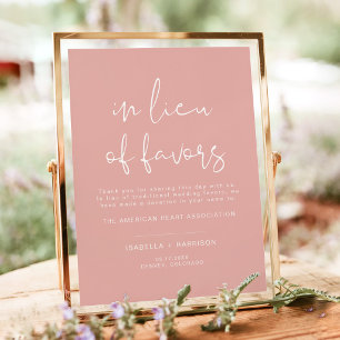 LEAH Vibrant Pastel In Lieu of Favors Wedding Sign