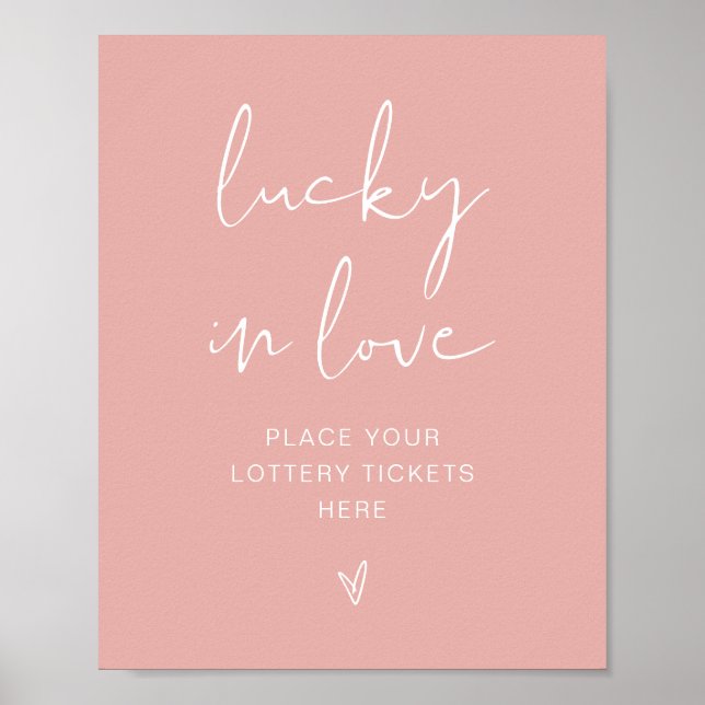 LEAH Vibrant Pastel Pink Bright Lucky in Love Sign (Front)