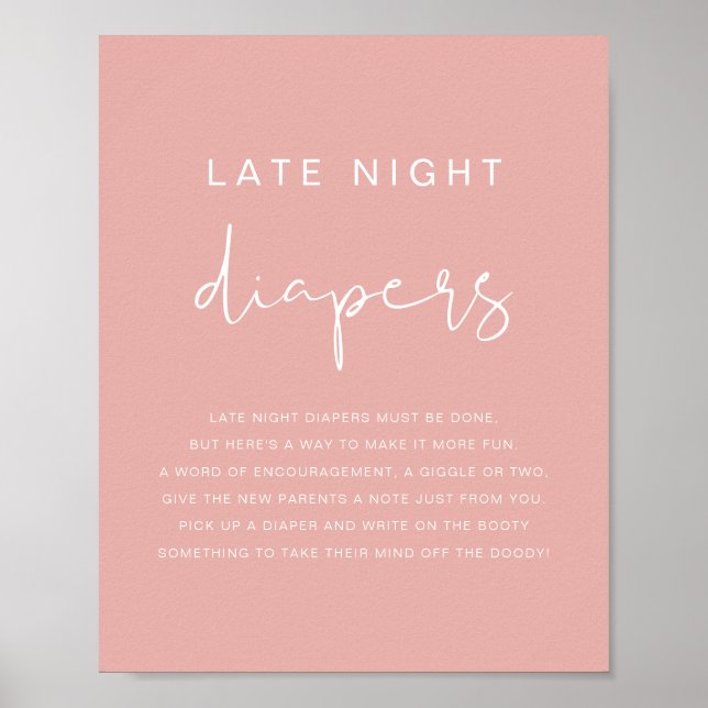 LEAH Vibrant Pastel Pink Late Night Diapers Game Poster (Front)