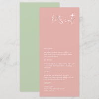 LEAH Vibrant Pastel Rose Spring Mangeons Menu