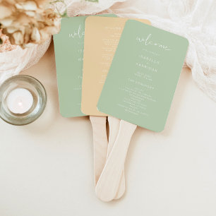 LEAH Vibrant Pastel Wedding Program Hand Fan