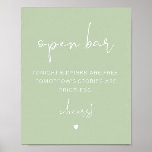 LEAH Vibrant Spring Pastel Funny Open Bar Sign