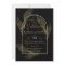LeahG Black Gold Leaves Modern Wedding INVITE