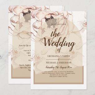 LeahG Blush Pink Champagne Floral Wedding Invite