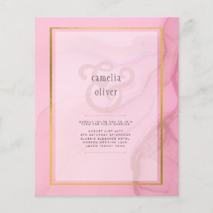 LeahG Blush Pink Gold INK Ombre Wedding INVITE Flyer