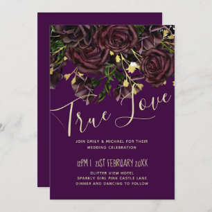 LeahG BUDGET Dark PLUM Roses Wedding