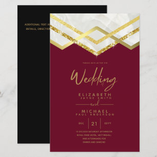 LeahG Budget DECO Silver Gold Wedding Invite