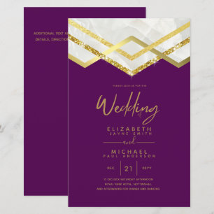 LeahG Budget DECO Silver Gold Wedding Invite