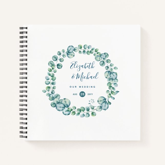 LeahG BUDGET Eucalyptus Wreath Mariage Livre d'or (Devant)