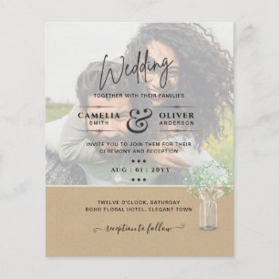 LeahG BUDGET Gypsophila PHOTO OVERLAY Wedding Flyer