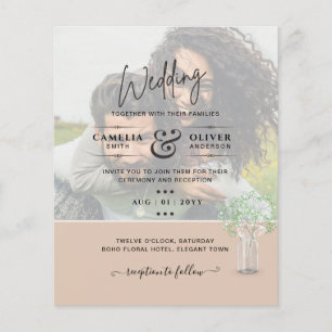 LeahG BUDGET Gypsophila PHOTO OVERLAY Wedding Flyer