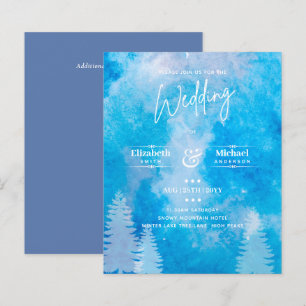 LeahG BUDGET Mountain Blue Wedding Invite