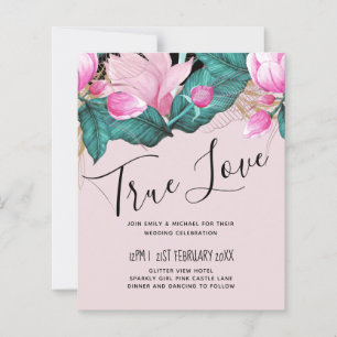 LeahG Budget Pink Roses Plum Modern Wedding Chic