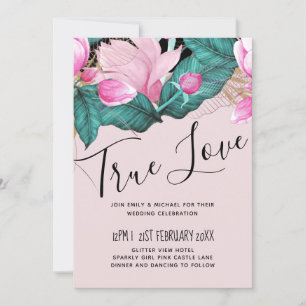 LeahG Budget Pink Roses Plum Modern Wedding Chic