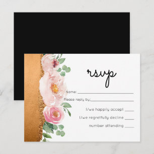 LeahG Budget Rose Gold Glam Wedding Invitation Postcard