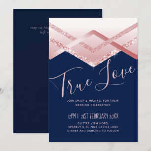 LeahG Budget Rosegold Art Deco Navy Wedding