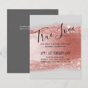 LeahG Budget Rosegold Glitter Grey Wedding