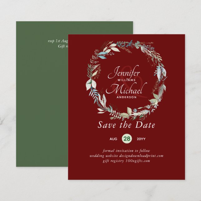 LeahG BUDGET Save Dates Lavender Wreath (Front/Back)